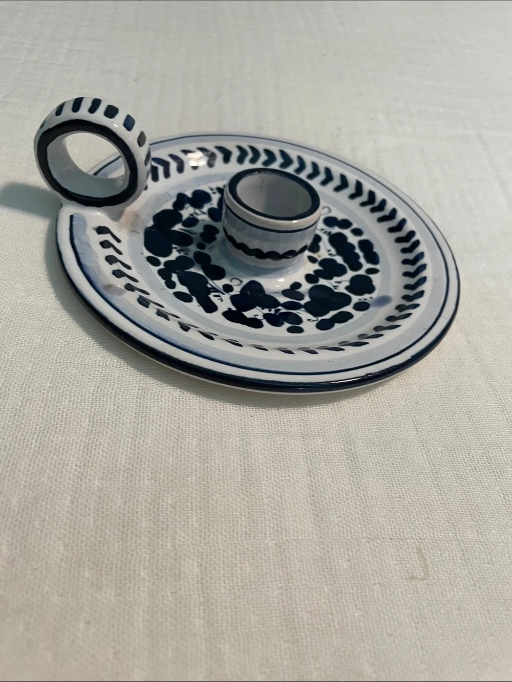 Raffaello Deruta hand-painted candle holder Chamberstick Candle Holder